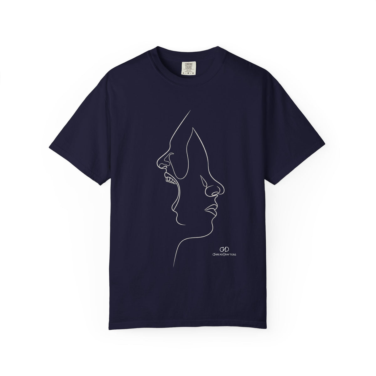 Two Voices | Dual Profile Line Art T-Shirt