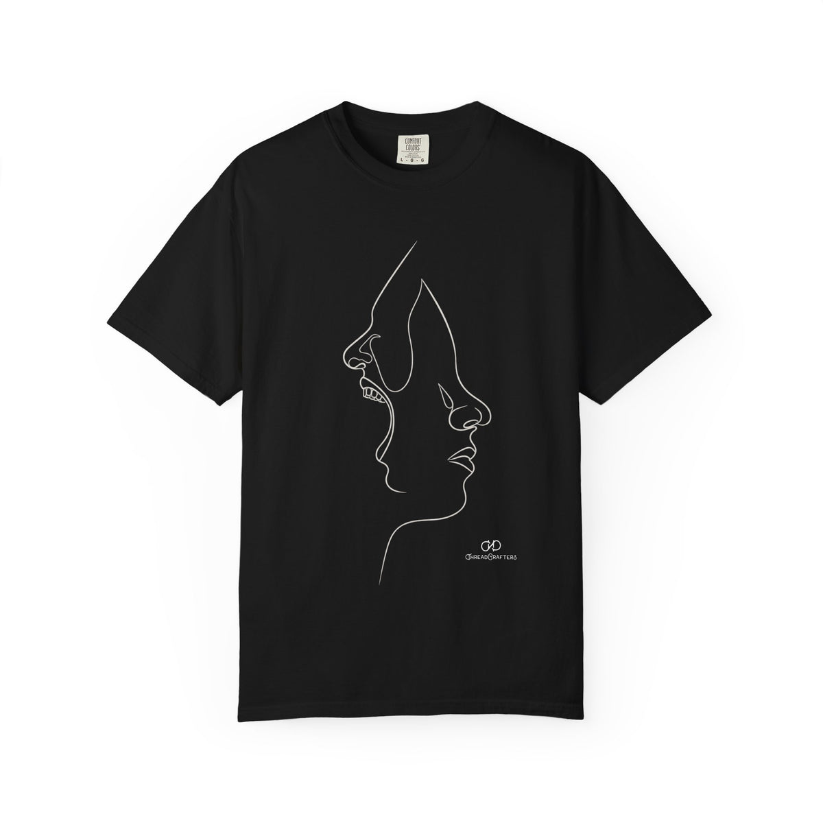 Two Voices | Dual Profile Line Art T-Shirt