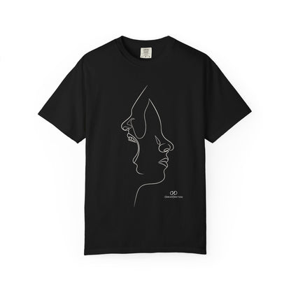 Two Voices | Dual Profile Line Art T-Shirt