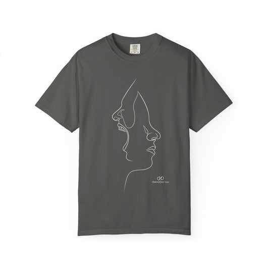 Two Voices | Dual Profile Line Art T-Shirt