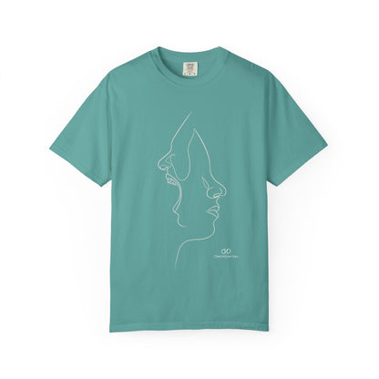 Two Voices | Dual Profile Line Art T-Shirt